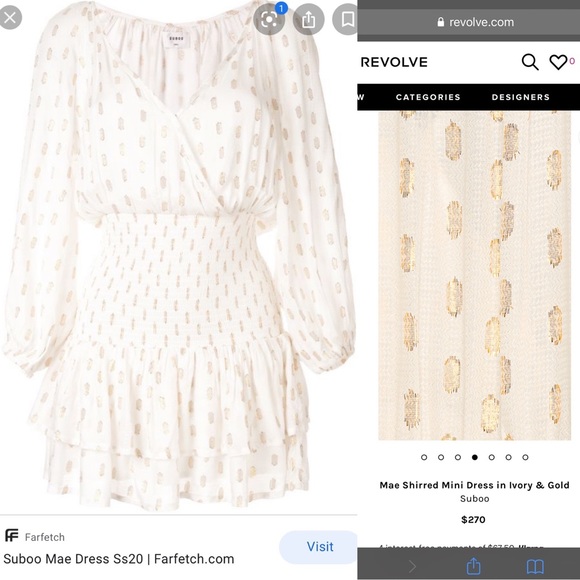 $270 revolve smocked SUBOO drop waist tiered mini dress - Picture 2 of 16